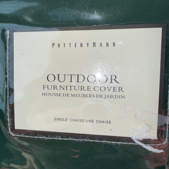 New Pottery Barn Universal Single Chaise Lounge Outdoor Furniture Cover Dk Green - Picture 1 of 4